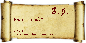 Bodor Jenő névjegykártya