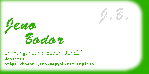jeno bodor business card